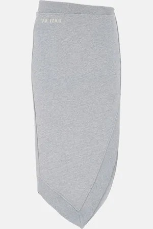 The Attico Melange grey and beige midi skirt
