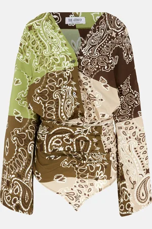 The Attico Multicolor green,brown and beige mini dress