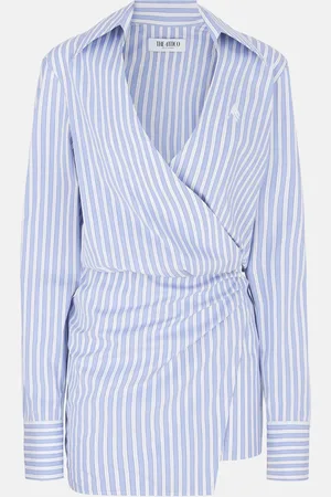 The Attico White and navy blue mini dress