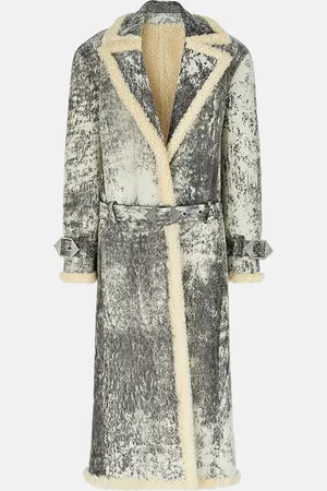 The Attico Milk and dark grey long coat