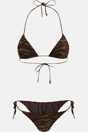The Attico Dark green and dark brown bikini