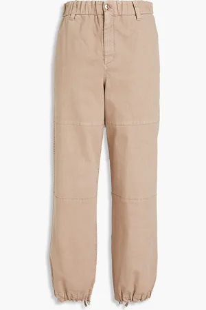 Brunello Cucinelli Bead-embellished high-rise tapered jeans - Neutral - IT 42
