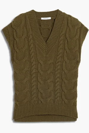 Frame Cable-knit merino wool vest - Green - S