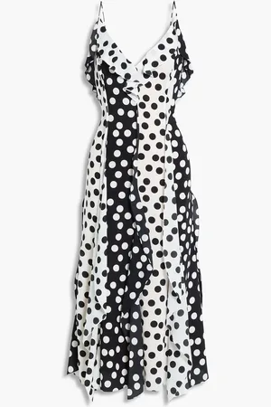 Carolina Herrera Ruffled polka-dot crepe midi dress - - US 8