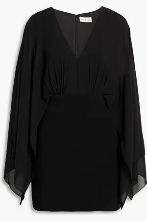 Halston Heritage Rylee chiffon-paneled stretch-crepe mini dress - - US 0