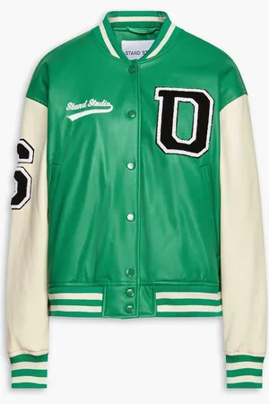 Stand Studio Fallon embellished padded faux leather bomber jacket - - FR 44
