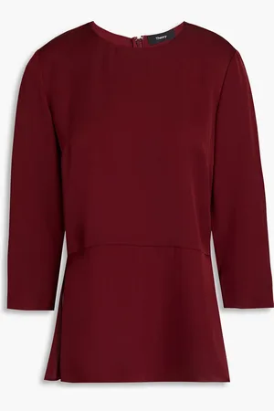 THEORY Malydie silk blouse - Burgundy - XS