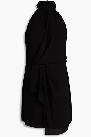 Halston Heritage Harlow draped crepe de chine mini dress - - US 12