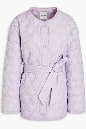 Sandro Belted quilted shell jacket - Purple - FR 38