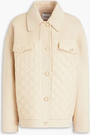 Sandro Quilted shell and wool-felt jacket - Neutral - FR 42