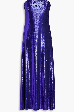 Halston Heritage Talia strapless sequined mesh midi dress - - US 4
