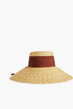 EUGENIA KIM Mirabel grosgrain-trimmed straw sunhat - Neutral - ONESIZE