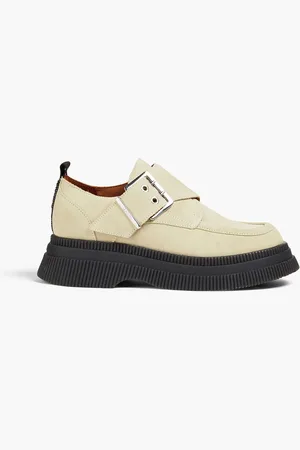 Ganni Buckled suede loafers - Green - EU 41