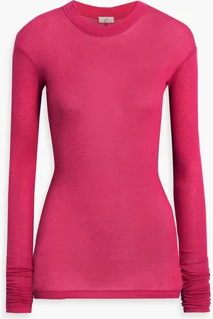 BITE Ribbed cotton-jersey top - Pink - L