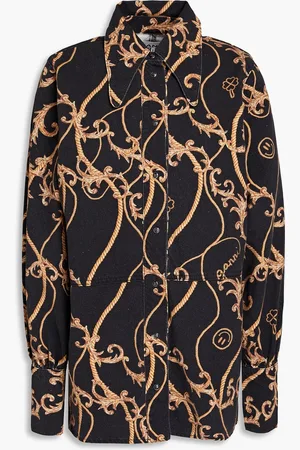 Ganni Printed organic cotton-blend shirt - - DE 32