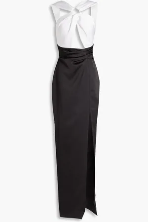 Rasario Ring-embellished cutout two-tone satin gown - - FR 42