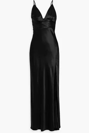 Nicholas Pleated silk-satin maxi dress - - US 6