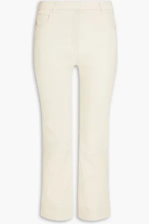 THEORY Urban leather kick-flare pants - Neutral - US 8