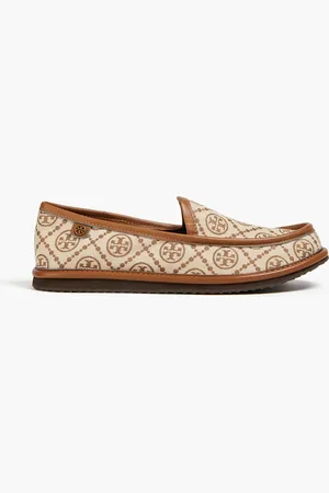 Tory Burch Buddy printed canvas loafers - Brown - US 5