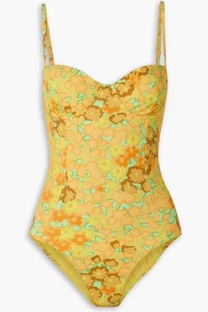 Palermo Yellow Ribbed Swimsuit