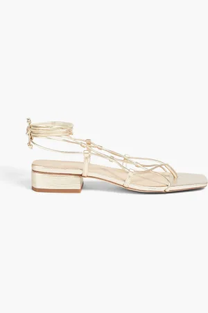 Sam Edelman Daffy metallic faux croc-effect leather sandals - Metallic - US 8
