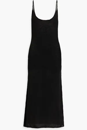 ONIA Open-back crochet-knit linen midi dress - - XL