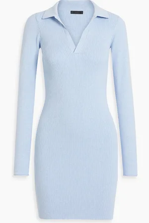 ATM Anthony Thomas Melillo Ribbed cotton and cashmere-blend mini dress - Blue - L
