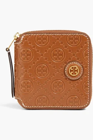 Tory Burch Embossed leather wallet - Brown - OneSize