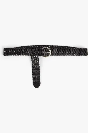 Maje Studded leather belt - - 3