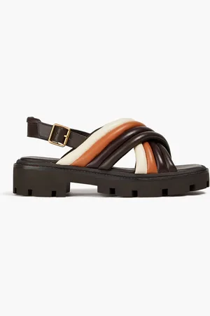 Tory Burch Quilted leather slingback sandals - Brown - US 6