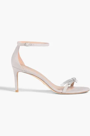 Stuart Weitzman Embellished suede sandals - Gray - EU 37