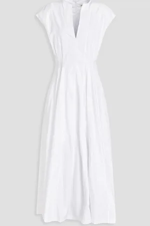 BITE Pleated organic cotton-poplin maxi dress - - UK 10
