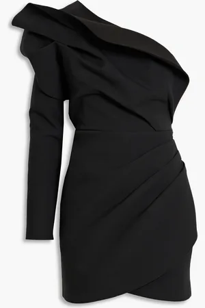 RACHEL GILBERT Aurora one-shoulder pleated scuba mini dress - - 5