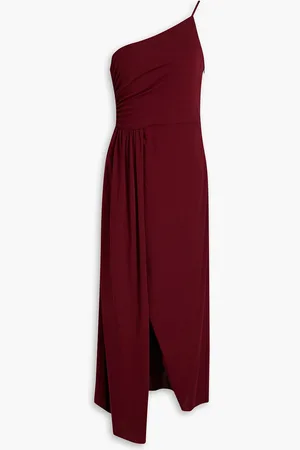 Halston Heritage Camille one-shoulder draped jersey midi dress - - US 10
