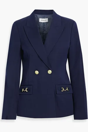 Derek Lam Cerys double-breasted cotton-blend twill blazer - Blue - US 0