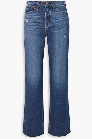 RAG&BONE Alex distressed high-rise straight-leg jeans - Blue - 23