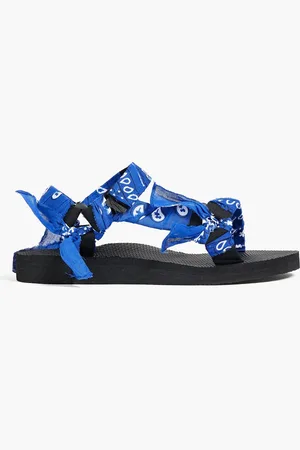 Arizona Love Trekky printed gauze-trimmed canvas sandals - Blue - EU 36