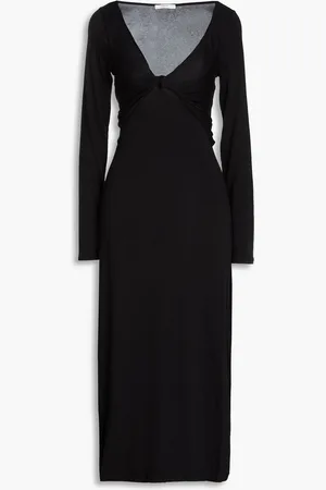 Vince Twist-front stretch-knit midi dress - - S