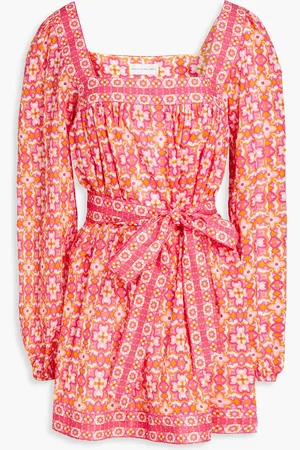 Rebecca Vallance Serafino printed cotton-voile mini dress - - L