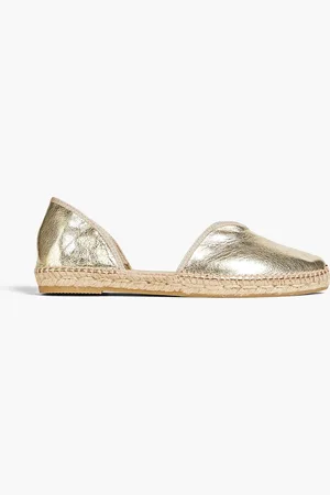 MANEBI Metallic leather espadrilles - Metallic - EU 37