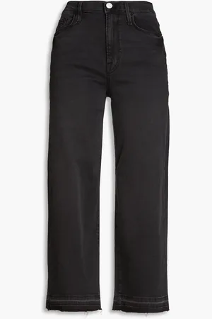 Frame Ali cropped high-rise wide-leg jeans - Gray - 25