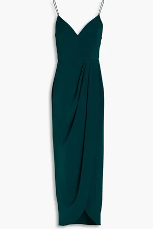 Shona Joy Draped satin midi dress - Green - UK 6