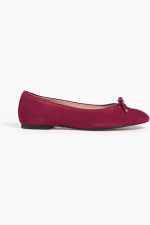 Stuart Weitzman Gabby bow-detailed suede ballet flats - Purple - EU 35