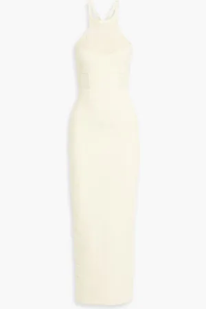 Herve Leger White Bandage Knit Ellen Maxi Dress XXS Herve Leger