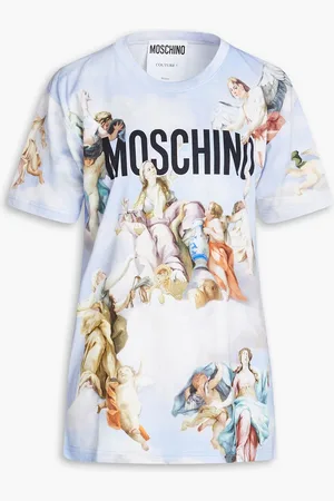 Moschino Printed cotton-jersey T-shirt - Blue - XS