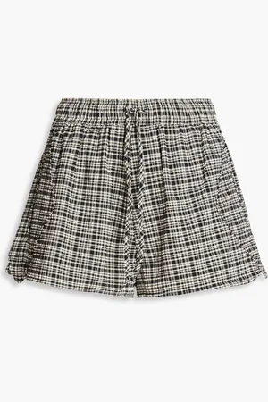 Ganni Checked seersucker shorts - - DE 40