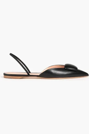 Rupert Sanderson Appliquéd leather point-toe flats - - EU 40