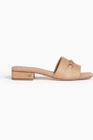 Sam Edelman Embellished faux raffia mules - Neutral - EU 35