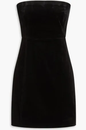 THEORY Strapless cotton-blend velvet mini dress - - US 8