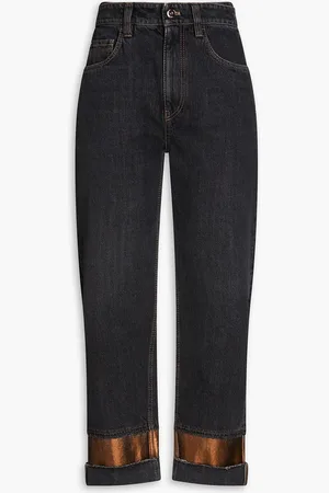 Brunello Cucinelli Cropped high-rise straight-leg jeans - Gray - IT 36